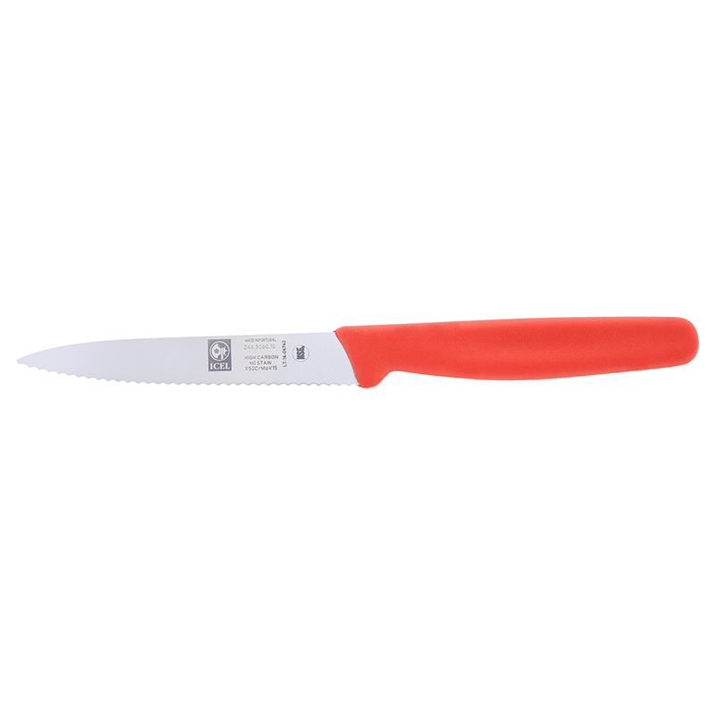 Icel Paring knives 4” serrated Red – Icel Knife